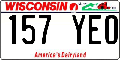 WI license plate 157YEO