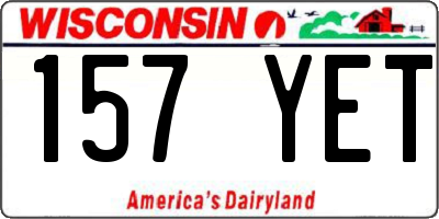 WI license plate 157YET
