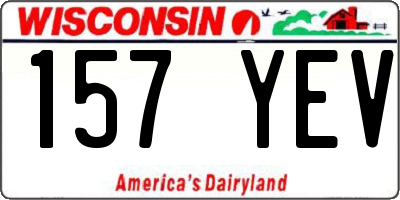 WI license plate 157YEV