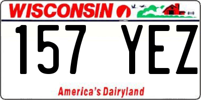 WI license plate 157YEZ