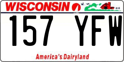 WI license plate 157YFW