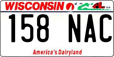 WI license plate 158NAC