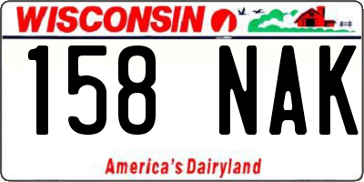 WI license plate 158NAK