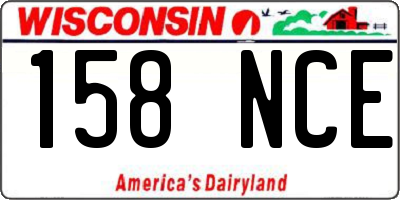 WI license plate 158NCE