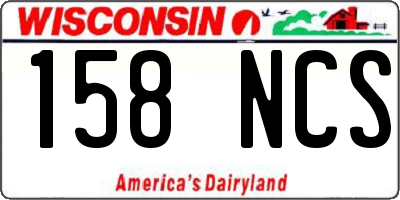 WI license plate 158NCS