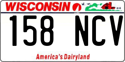 WI license plate 158NCV