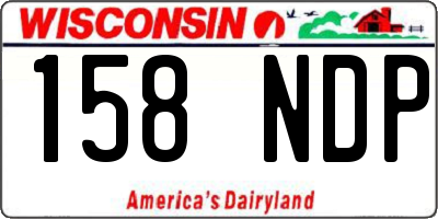 WI license plate 158NDP