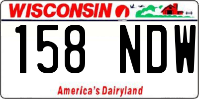 WI license plate 158NDW