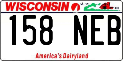 WI license plate 158NEB