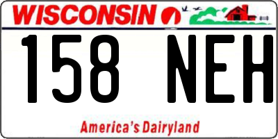 WI license plate 158NEH