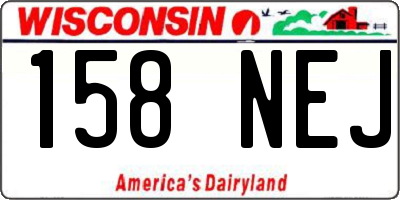 WI license plate 158NEJ