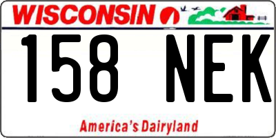 WI license plate 158NEK