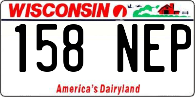WI license plate 158NEP