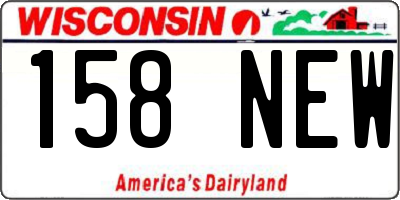 WI license plate 158NEW