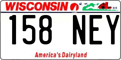 WI license plate 158NEY