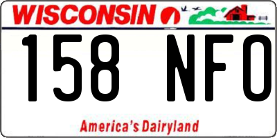 WI license plate 158NFO