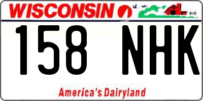 WI license plate 158NHK