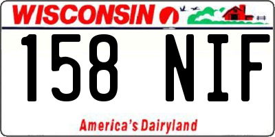 WI license plate 158NIF