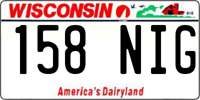 WI license plate 158NIG