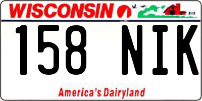 WI license plate 158NIK