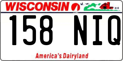 WI license plate 158NIQ