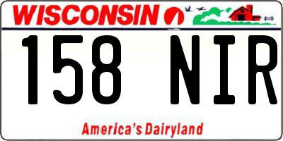 WI license plate 158NIR