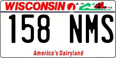 WI license plate 158NMS
