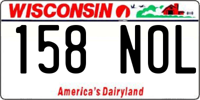 WI license plate 158NOL