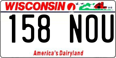 WI license plate 158NOU