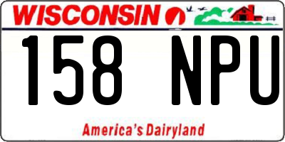 WI license plate 158NPU