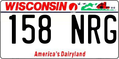 WI license plate 158NRG