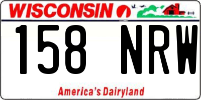 WI license plate 158NRW