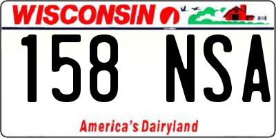 WI license plate 158NSA