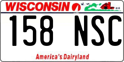 WI license plate 158NSC