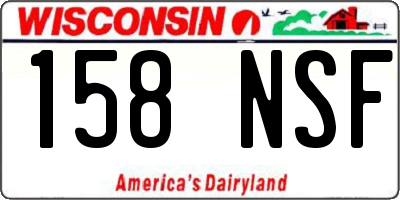 WI license plate 158NSF