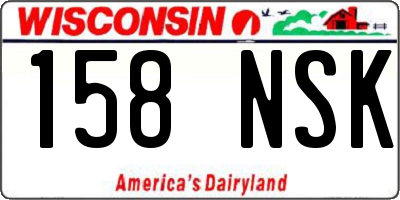 WI license plate 158NSK