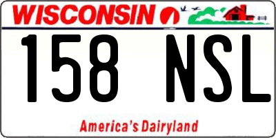 WI license plate 158NSL