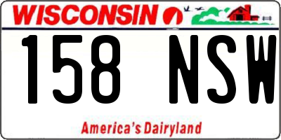 WI license plate 158NSW