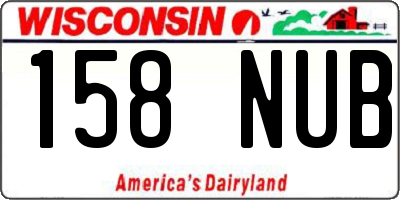 WI license plate 158NUB