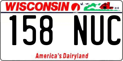 WI license plate 158NUC