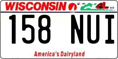 WI license plate 158NUI