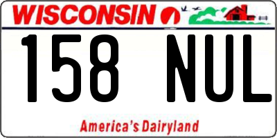 WI license plate 158NUL