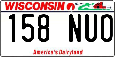 WI license plate 158NUO
