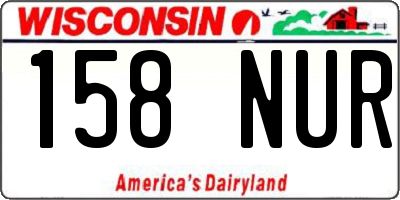 WI license plate 158NUR