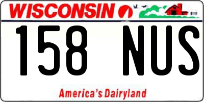 WI license plate 158NUS