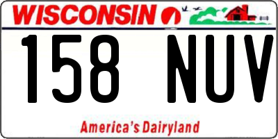 WI license plate 158NUV