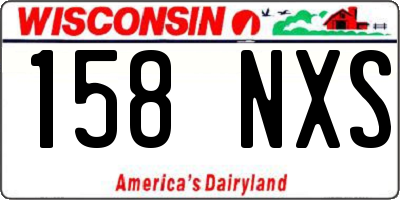 WI license plate 158NXS