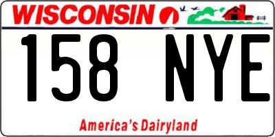 WI license plate 158NYE