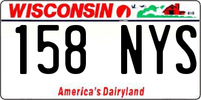 WI license plate 158NYS
