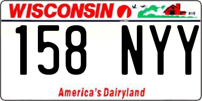 WI license plate 158NYY